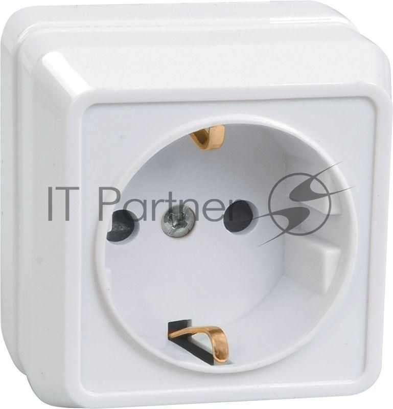Розетка IEK ERO11-K01-16-DC РС20-3-ОБ 1местн. c з/к 16А откр.уст. ОКТАВА (белый)