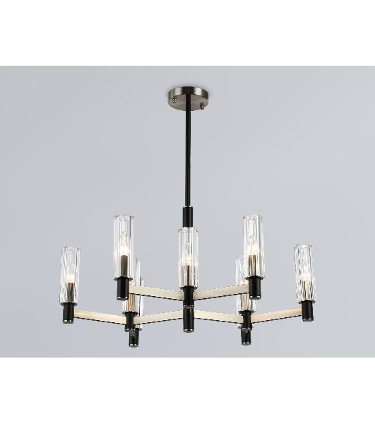 Люстра Ambrella light LH55503/9 SN/BK/CL сатин никель/черный/прозрачный E14*9 max 40W D760*760