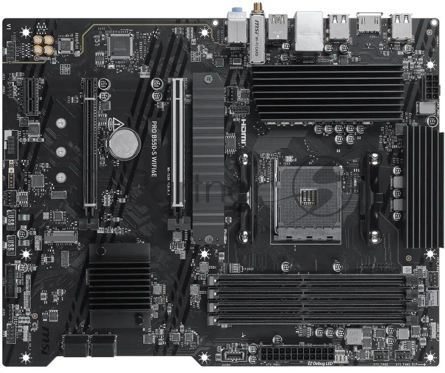 Материнская плата MSI PRO B550-S WIFI6E, AM4, AMD B550, 4xDDR4, 4xSATA, 2xM.2 PCIe, 1xHDMI, 1x 1Gb LAN, 8xUSB (4xUSB 2.0, 2xUSB 3.2 Gen1, 1xUSB 3.2 Gen2 Type-A, 1xUSB 3.2 Gen2 Type-C), 3x3.5 мм, 7.1, ATX