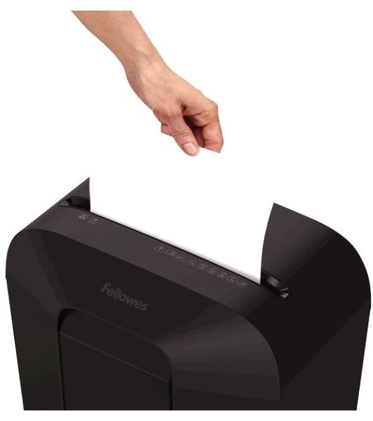 Шредер Fellowes PowerShred LX41 черный (секр.P-4)/перекрестный/8лист./17лтр./скрепки/скобы/пл.карты