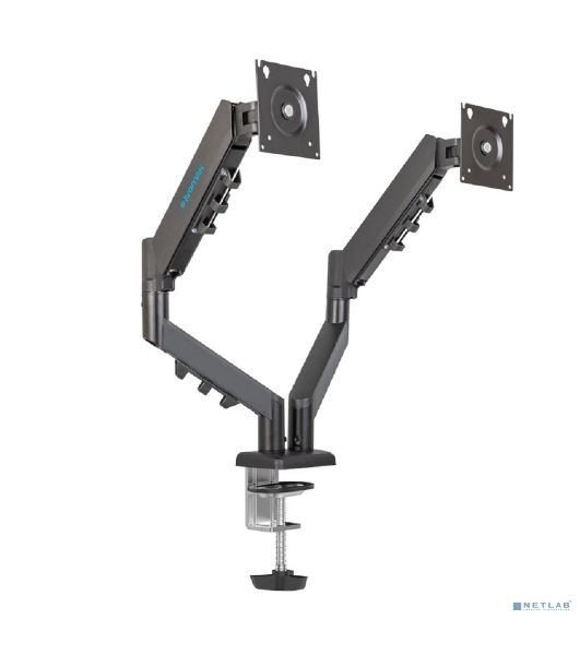Кронштейн Kromax OFFICE-14 черный, 4 шт/уп. Кр. стал. настол. для 2-х мон. 15"-32", max 2x10 кг, 6 ст. св., нак. +90° -45°, пов. 180°, max VESA 100x100