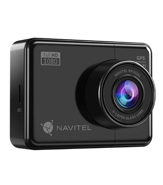 Видеорегистратор Navitel R9 DUAL, 1920x1080, 2.7", с камерой заднего вида, GPS, Wi-Fi, G-сенсор, датчик движения, GPS-информатор