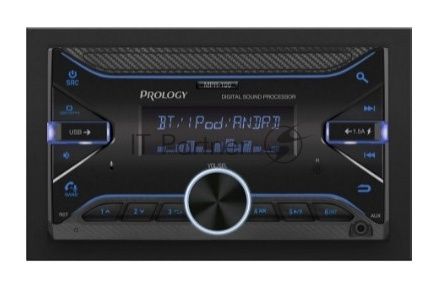 Автомагнитола Prology MPR-100, 2 DIN, Bluetooth, USB Type-A, AUX, пульт ДУ