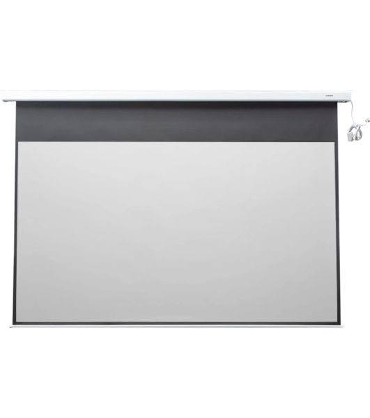 Экран с электроприводом Lumien Master Control 254x400 см (181"), рабочая область 244х390 см, Matte White FiberGlass черная кайма по периметру 5 см 16:10