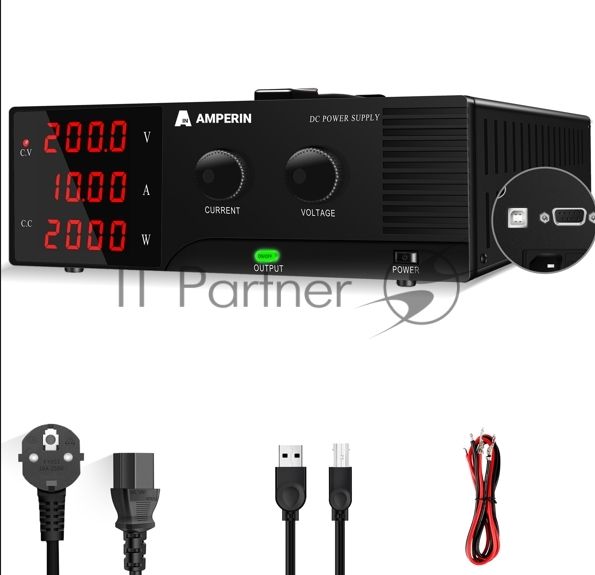 Лабораторный блок питания Amperin AI-W20010RS 200V, 10A