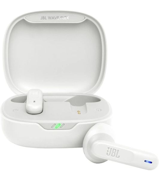 Наушники TWS JBL Wave Flex белый, вкладыши, Bluetooth, быстрая зарядка, до 8 ч