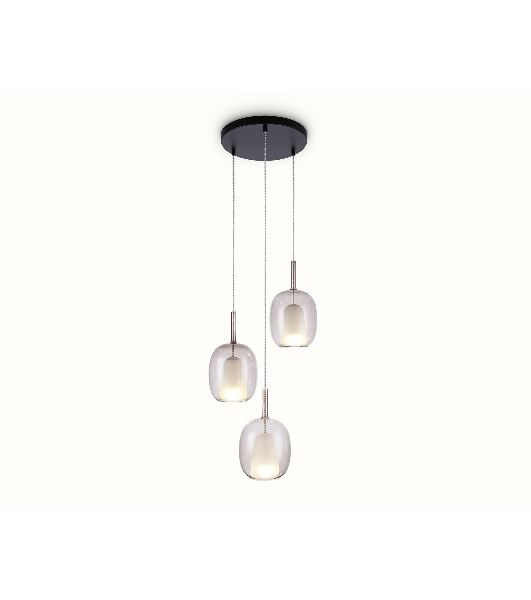 Подвесной светильник Ambrella light LH11156/3 BK/WH/TI черный/белый/янтарь E27*3 max 60W D425*1500