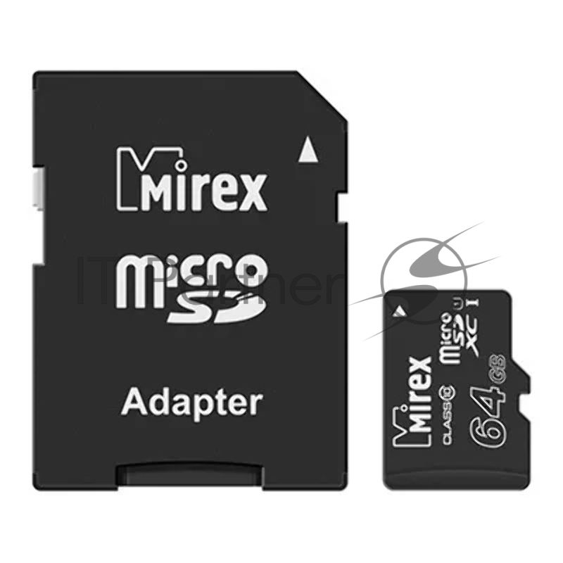Флэш карта MicroSDHC 64Gb MirexUltra Android 48Mb/s (UHS-I, class 10)+adapter