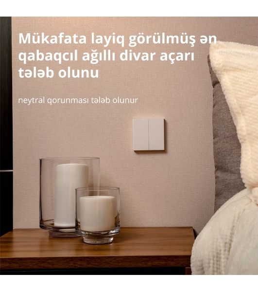 Выключатель умный Aqara Smart wall switch H1 (with neutral, double rocker) WS-EUK04