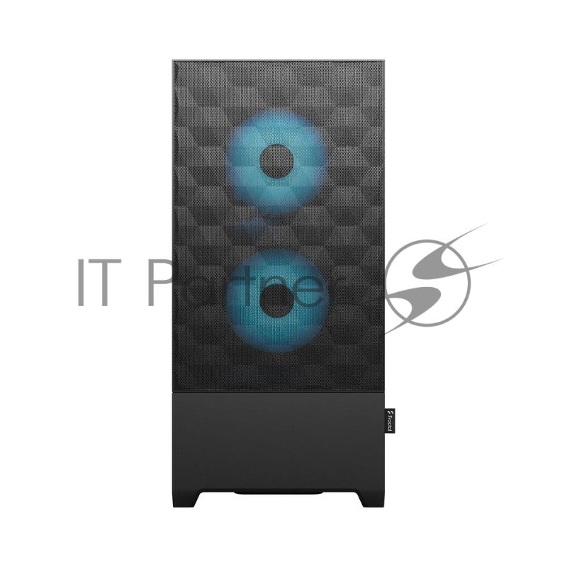 Компьютерный корпус без блока питания Fractal Design Pop Air RGb Cyan Core TG Clear Tint, Midi-Tower, 3x120мм RGb, 2xUSB-A 3.2 ATX, mATX, mITX черный/циан