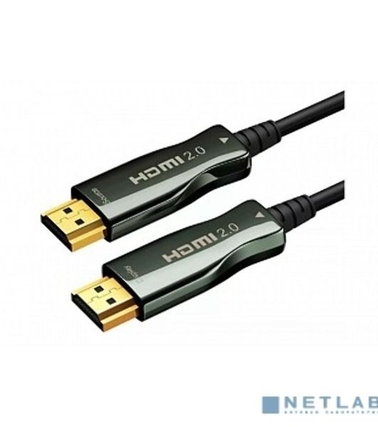 Кабель HDMI AOC-HM-HM-20M Wize, оптический, 20 м, 4K/60HZ, v.2.0, ARC, 19M/19M, черный, коробка