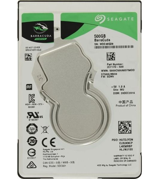 Жесткий диск Seagate Original SATA-III 500Gb ST500LM030 Barracuda (5400rpm) 128Mb 2.5"