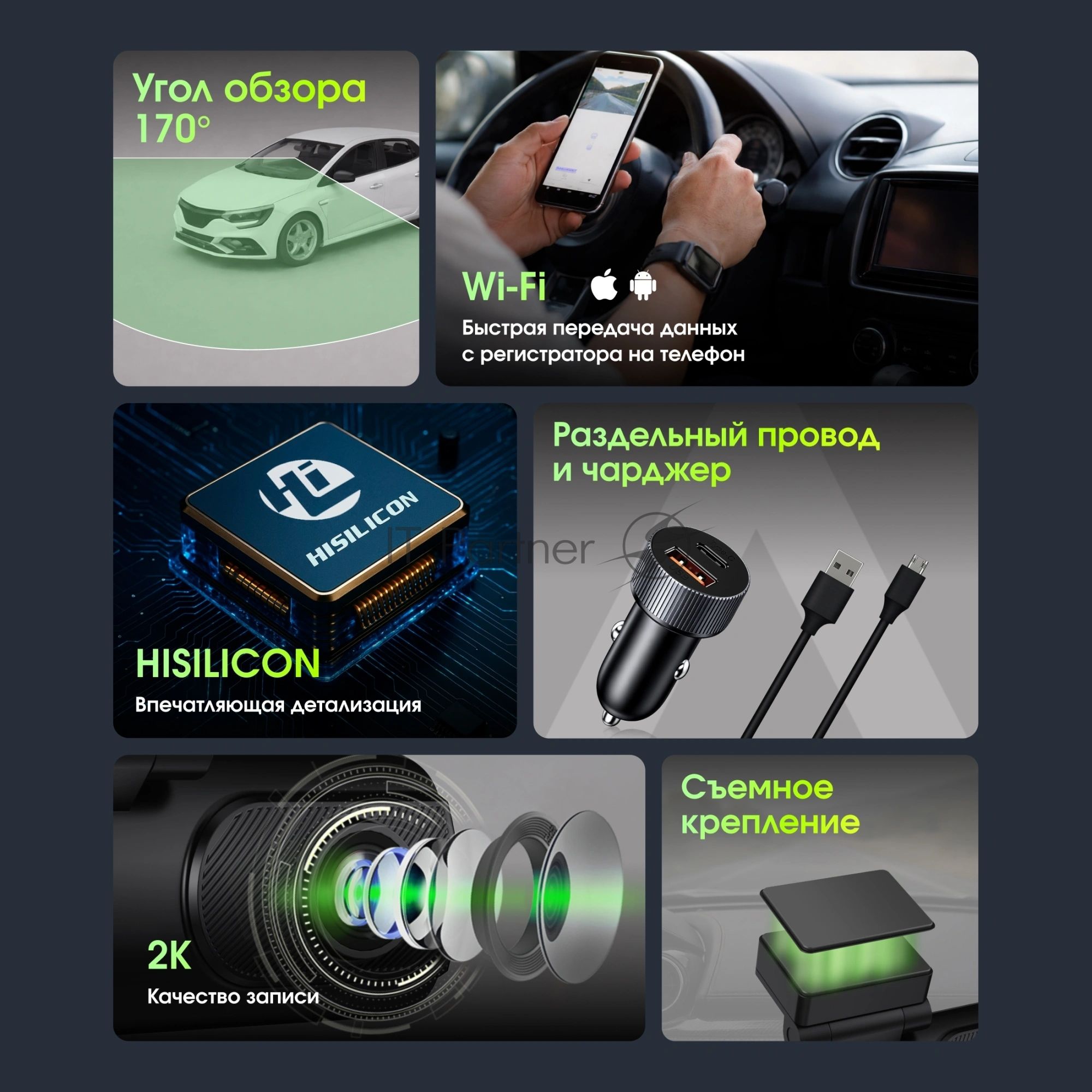 Видеорегистратор Digma FreeDrive 922W черный 2Mpix 1080x1920 170гр. Allwinner