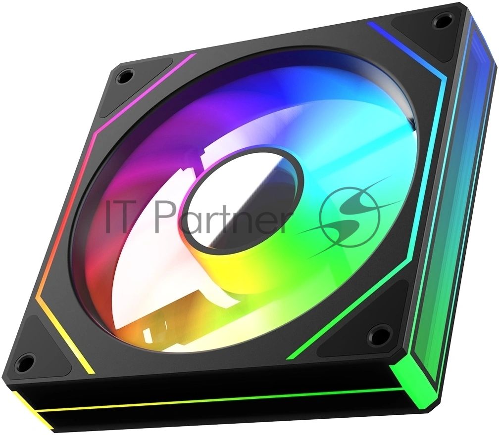 Вентилятор для корпуса Bloody CF-11 LCD ARGb 120х120x25 черный 4-pin 32дБ (упак.:1шт) (CF-11-ARGb120-BK) Ret