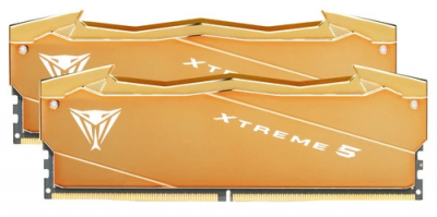 Оперативная память Patriot Viper Xtreme 5 Aurum, DDR5, 32GB (2x16GB), 8000 MHz, CL38, с радиатором, золотистый