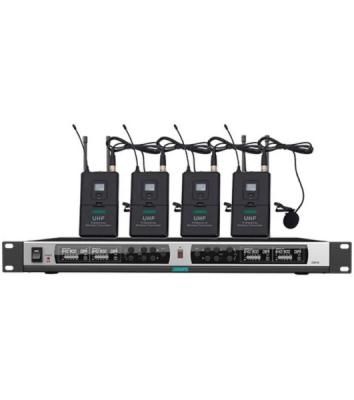 Микрофонная система DSPPA D5842 беспроводная True Diversity UHF (4 микрофона клипсового типа)