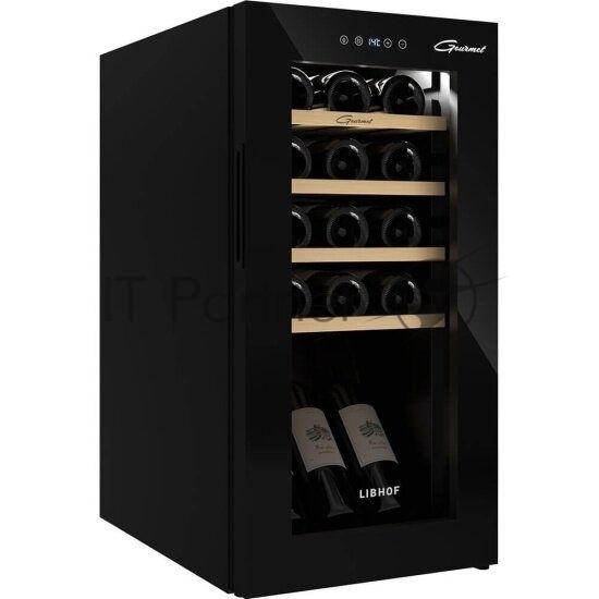 Винный шкаф Libhof GM-15 черный, 40 л, 1 отсек, 15 бут., класс A