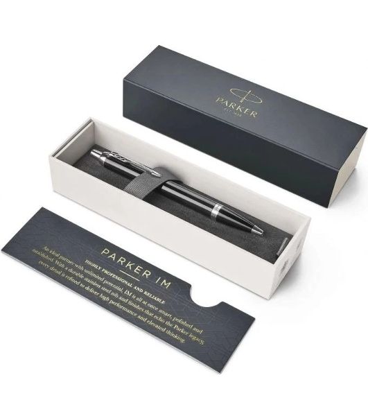 Ручка шариковая Parker IM Core K321 (CW1931665) Black CT, M, синие чернила, подарочная коробка