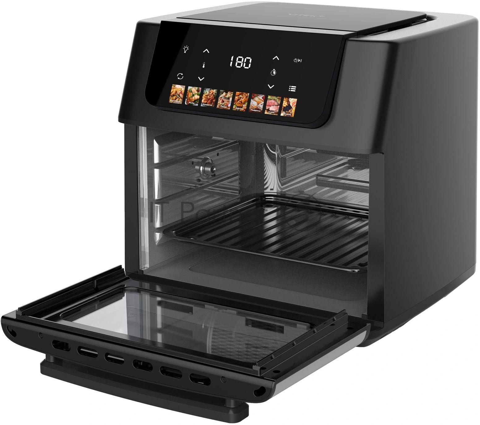 Аэрогриль Vitek VT-AF8801 черный, 2100 Вт, 16 л, сенсор, 9 программ