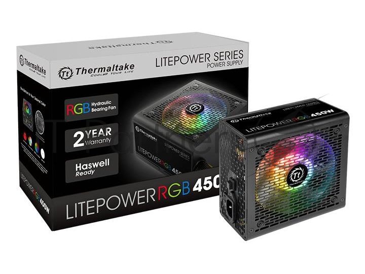 Блок питания Thermaltake Litepower RGB 450W (PS-LTP-0450NHSANE-1) v2.3, A.PFC, 80 Plus , Fan 12 cm, Retail