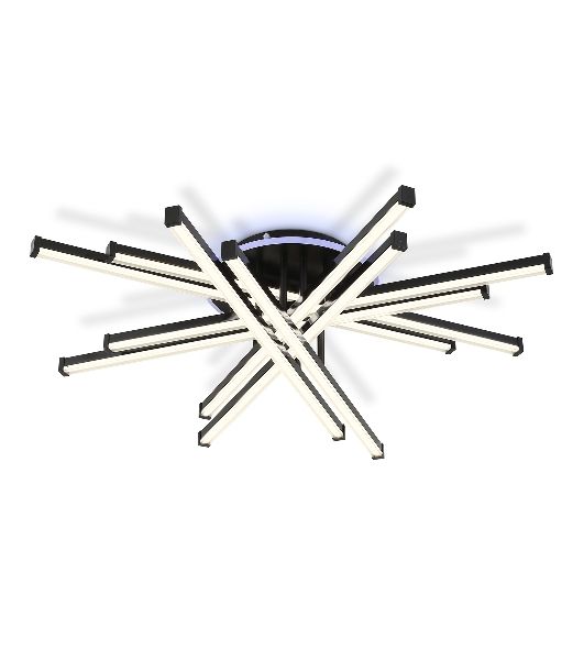 Потолочный светодиодный светильник Ambrella light FL6276 BK 119W черный 3000K-6400K+RGB 800*800*165 (ПДУ ИК)