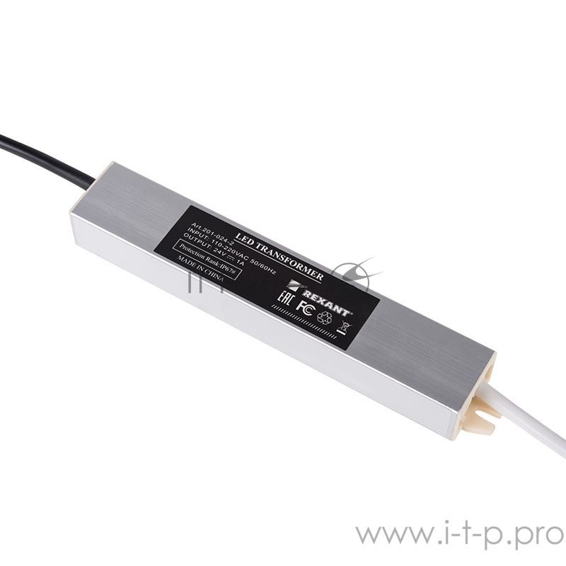 Источник питания Rexant тонкий 220 V AC/24 V DC 1 А 24 W с проводами, влагозащищенный (IP67)