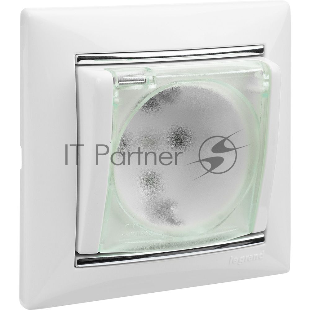 Розетка Legrand Valena 774220 влагозащищенная IP44 с заземлением с крышкой и защитными шторками (белая)
