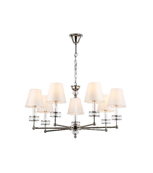 Люстра Ambrella light LH71003/7 BN/WH никель/белый E14*7 max 40W D820*1130