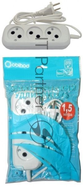 Удлинитель ОБИХОД РС-3 (ШВВП) 3x1,5 м (60) 150-501