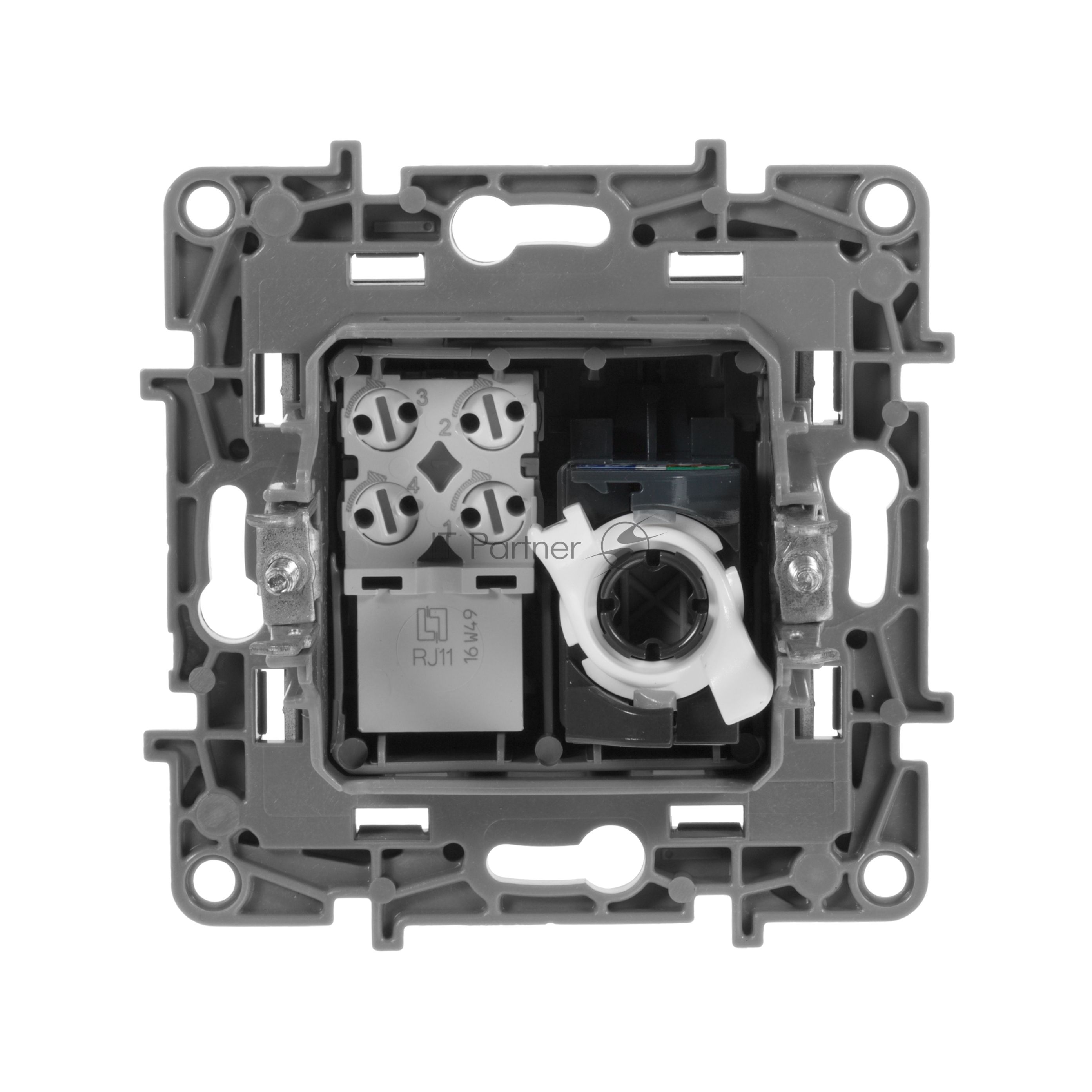 Розетка RJ11+RJ45 кат.5 UTP, антрацит