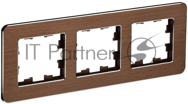BRITE Рамка 3-ая РУ-3-1-Бр металл коричневый RE AL | BR-M32-M-21-K30 | IEK