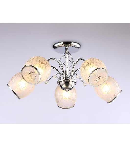 Светильник Ambrella light TR3188/5 CH/CL/FR хром/прозрачный/белый матовый E27/5 max 40W D600*285