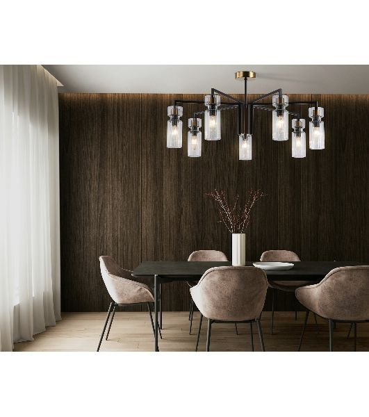 Люстра Ambrella light LH56115/7 BK/BS/CL черный/латунь/прозрачный E14*7 max 40W D705*350