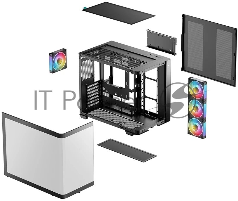 Корпус DeepCool CG530U 4F Black, Midi-Tower, чёрный, 4 x 120 мм