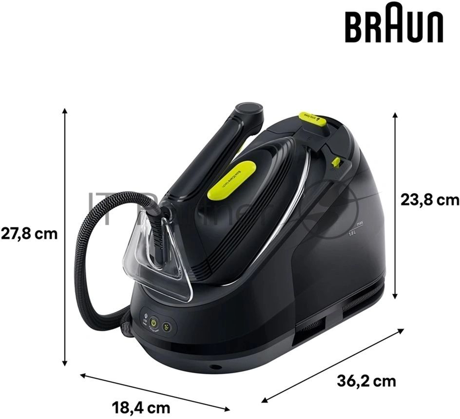 Парогенератор Braun IS3257BK черный, 2200 Вт, 130 г/мин, 500 г/мин, 1800 мл