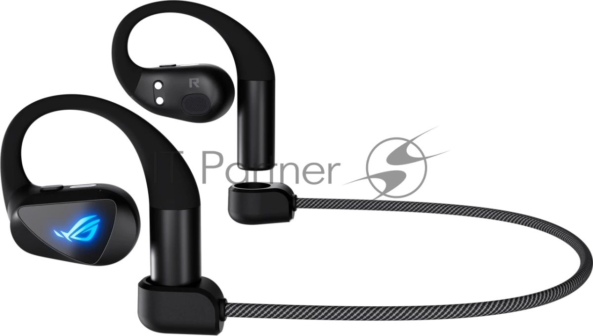 Гарнитура ASUS ROG Cetra Open Wireless Gaming Earbuds чёрный, беспроводная, радиоканал, до 16 ч, подсветка, совместимость с PS5