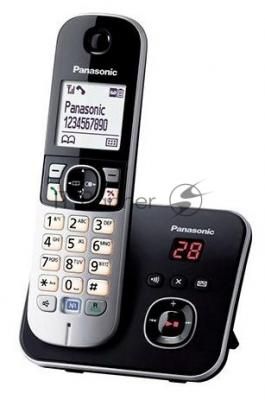 Телефон беспроводной (DECT) Panasonic KX-TG6821RUB черный, автоответчик,определитель номера,телефонный справочник 120 зап.