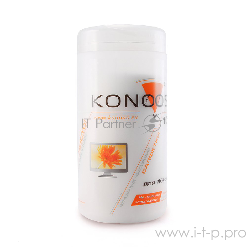 Чистящие средства Konoos KBF-100 Салфетки для ЖК-экранов в банке, 100 шт.