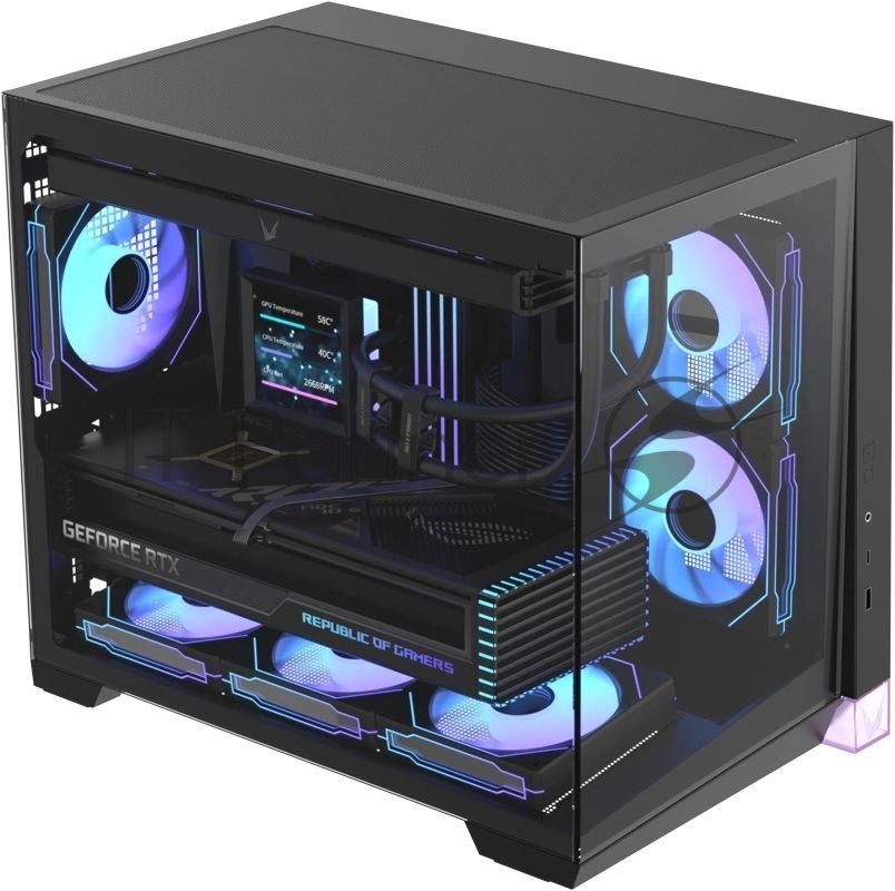 Корпус Formula Crystal Z4M черный без БП mATX 9x120mm 1xUSB3.0 audio bott PSU