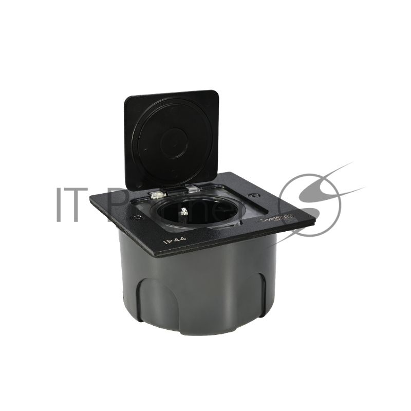 MultiDesk Лючок с розеткой 2К+З, 16А/250В, IP44 с монтажной коробкой для стены, фальшпола, стола Чёрный матовый, тип MDK21 | MDK21102MBA | SE
