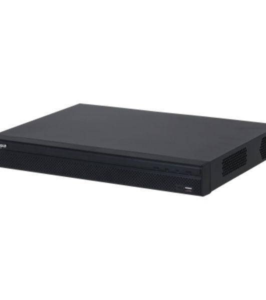 Видеорегистратор IP 32-канальный DAHUA 4K и H.265+. Входящий поток до 160 Мбит/с; сжатие: Н.265+/H.265+, H.265, H.264+, H.264+/H.264; разрешение записи до 12Мп; накопители: 2 SATA III до 20Тбайт; воспр