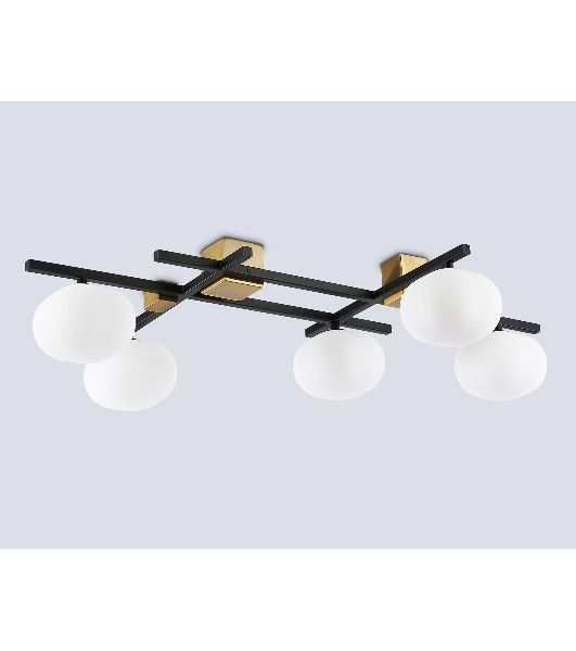 Светильник Ambrella light LH51015/5 BK/BS/FR черный/латунь/белый матовый G9*5 max 28W 800*560*170