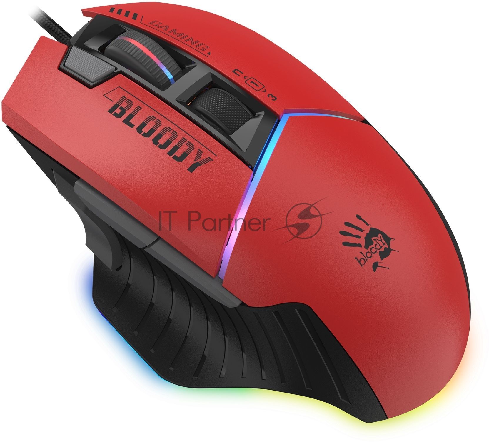 Мышь проводная A4Tech Bloody W95 Max Sports красный/черный оптическая (12000dpi) USB (10but)