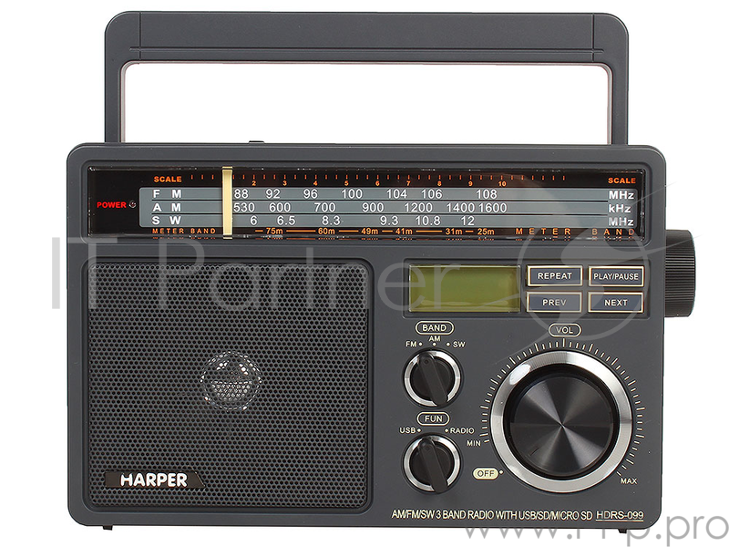 Радиоприемник Harper HDRS-099 (Дисплей; USB; SD карта; радио)