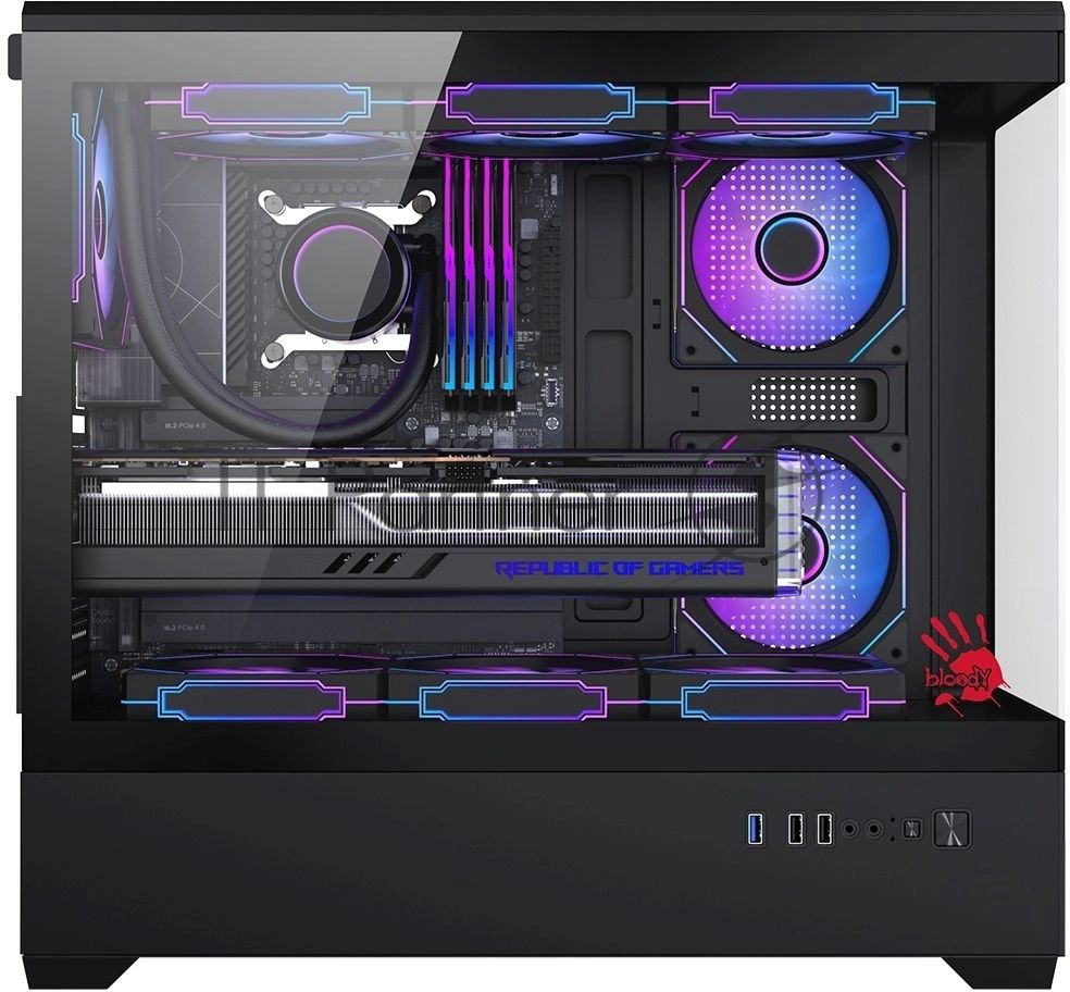 Корпус Bloody CC-128-BK, Midi-Tower, чёрный