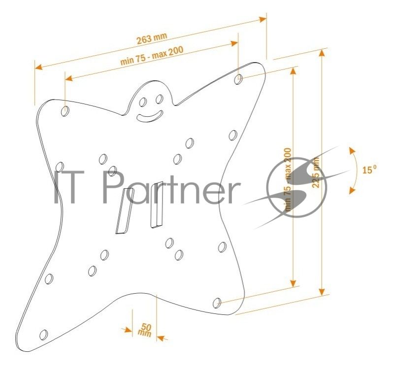 Кронштейн для телевизора Holder LCDS-5051 металлик 19"-32" макс.30кг настенный наклон