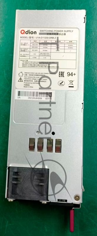 Блок питания серверный Server power supply Qdion Model U1A-D11200-DRB-Z P/N:99MAD11200I1170117 CRPS 1U Module 1200W Efficiency 94+, Gold Finger (option), Cable connector: C14