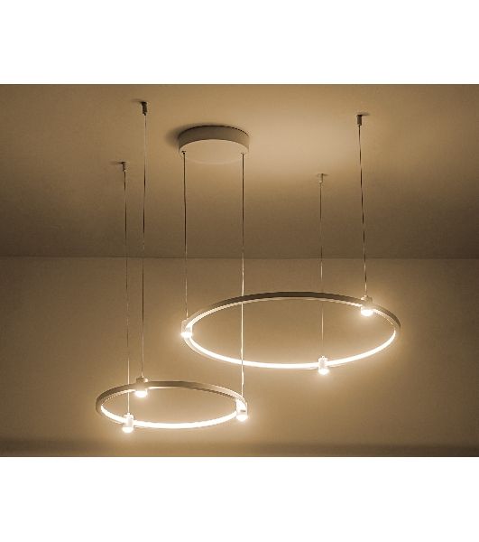 Подвесной светодиодный светильник Ambrella light FL5521/2+6 WH белый 45W 3000K/4200K/6400K D600/400*1300 (без ПДУ)