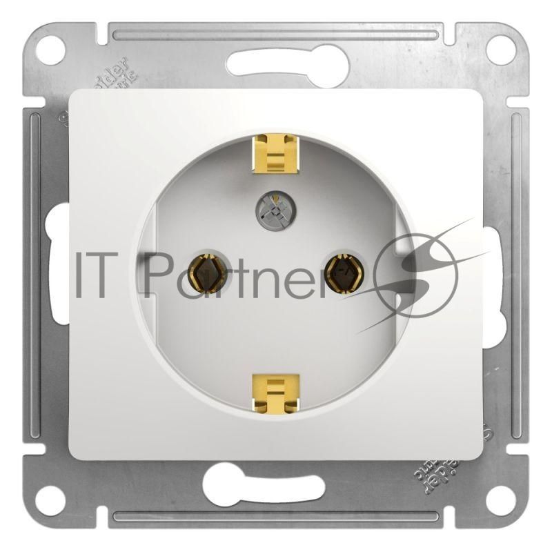 Механизм розетки 1-м СП Glossa 16А с заземл. бел. SchE GSL000143