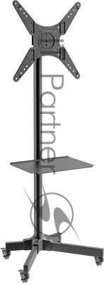 Мобильная стойка напольная Kromax OMEGA-16 черный для TV 26"-60", max вес 35 кг, наклон ±10°, пов. 360° высота 1385 мм, max VESA 400x400 мм